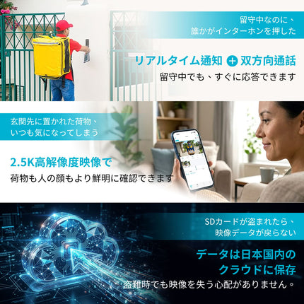 SpotCam Ring 3 ビデオドアベルカメラ